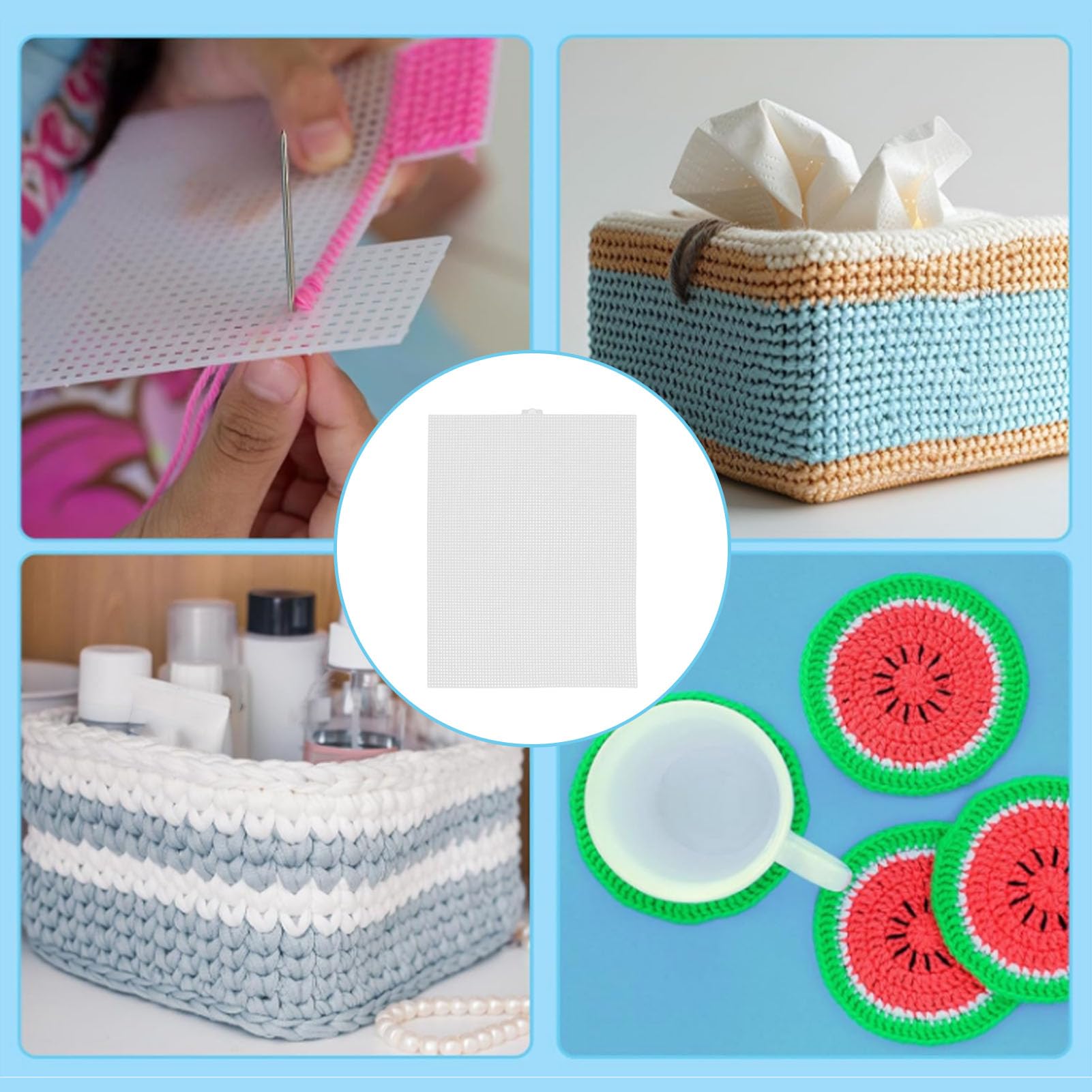 Pllieay 7PCS Plastic Canvas Sheets With Needles - 7 Count Mesh For Embroidery, Knitting & Crafts - View #12