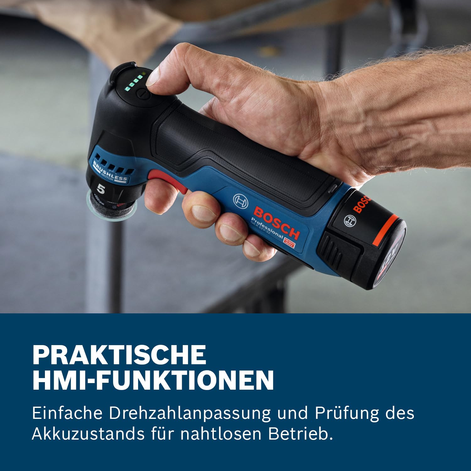 Bosch PRO 12V System Akku-Exzenterschleifer GEX 12V-32 (inkl. montiertem 32 mm Klett-Schleifteller, 32 mm selbstklebender Schleifteller)