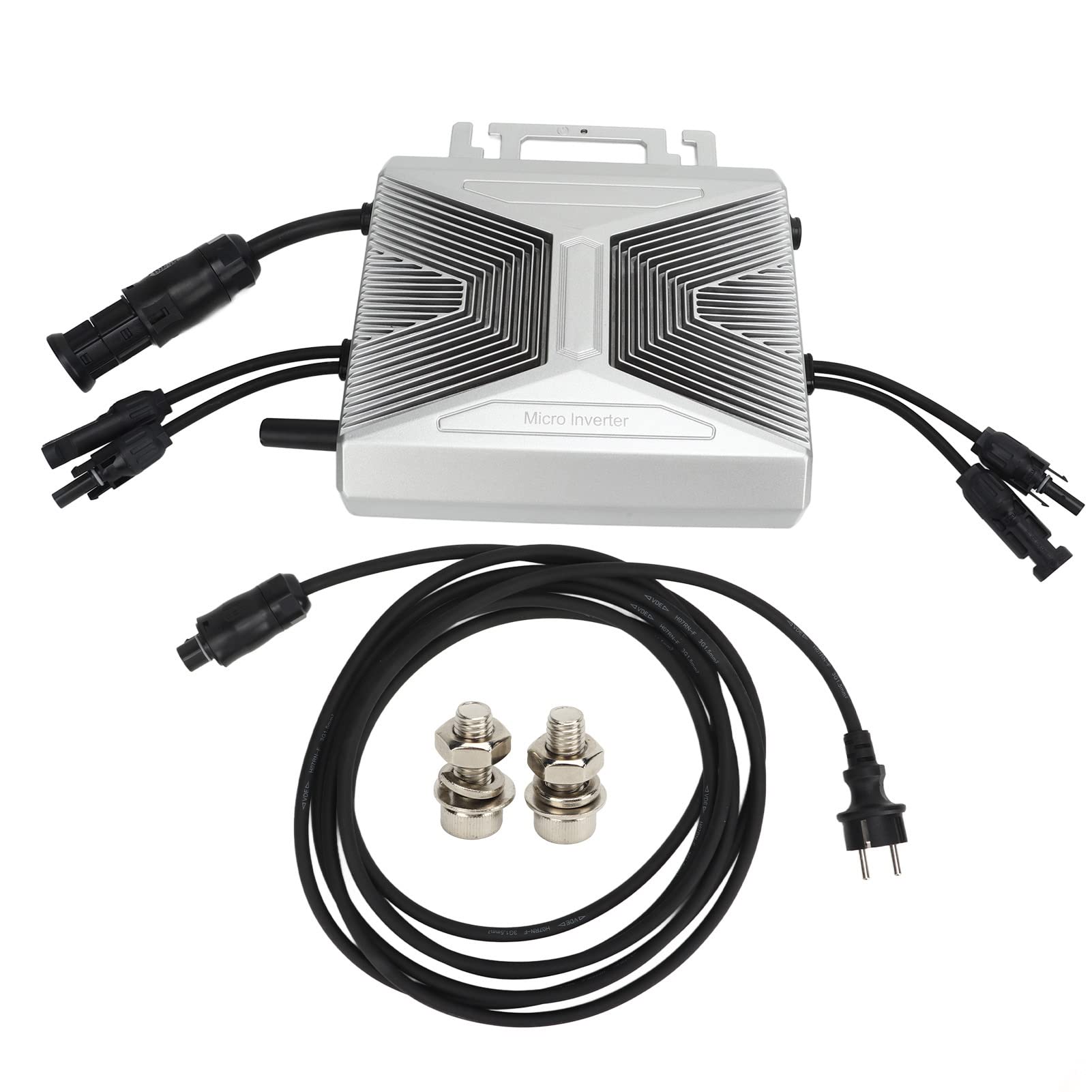 Hyuduo Solar-Mikro-Wechselrichter aus Aluminiumlegierung, Grid-Tie-Mikro-Wechselrichter, 800 W, mit WLAN, IP67, Wasserdicht, 95 Bis 96,5 Prozent Wirkungsgrad für Heim-Solarpanel-Systeme