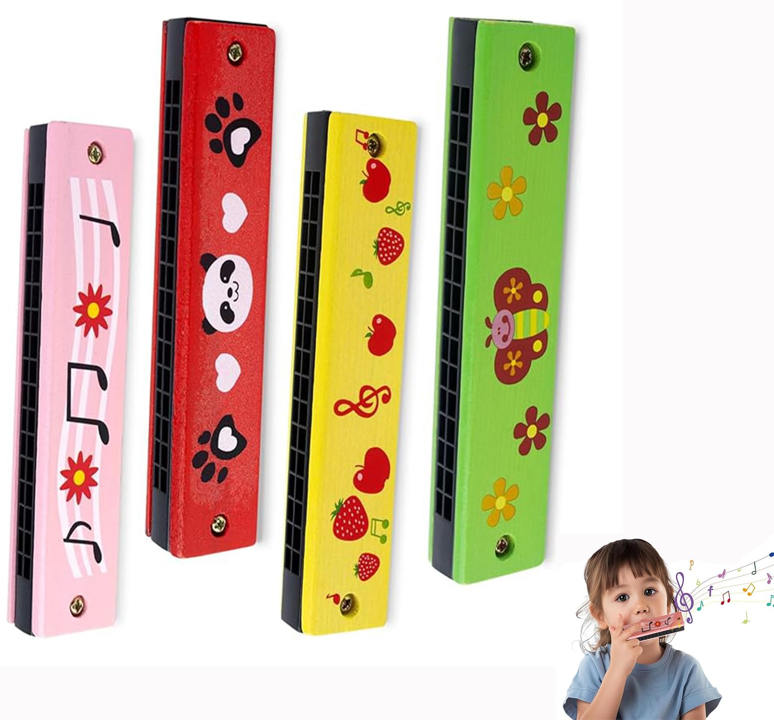 Harmonijka dla dzieci, 4 style, lekka, kreskówkowa, zabawna harmonijka z podwójnym rzędem 16 otworów, edukacyjna harmonijka dla początkujących, studentów, prezenty muzyczne dla dzieci