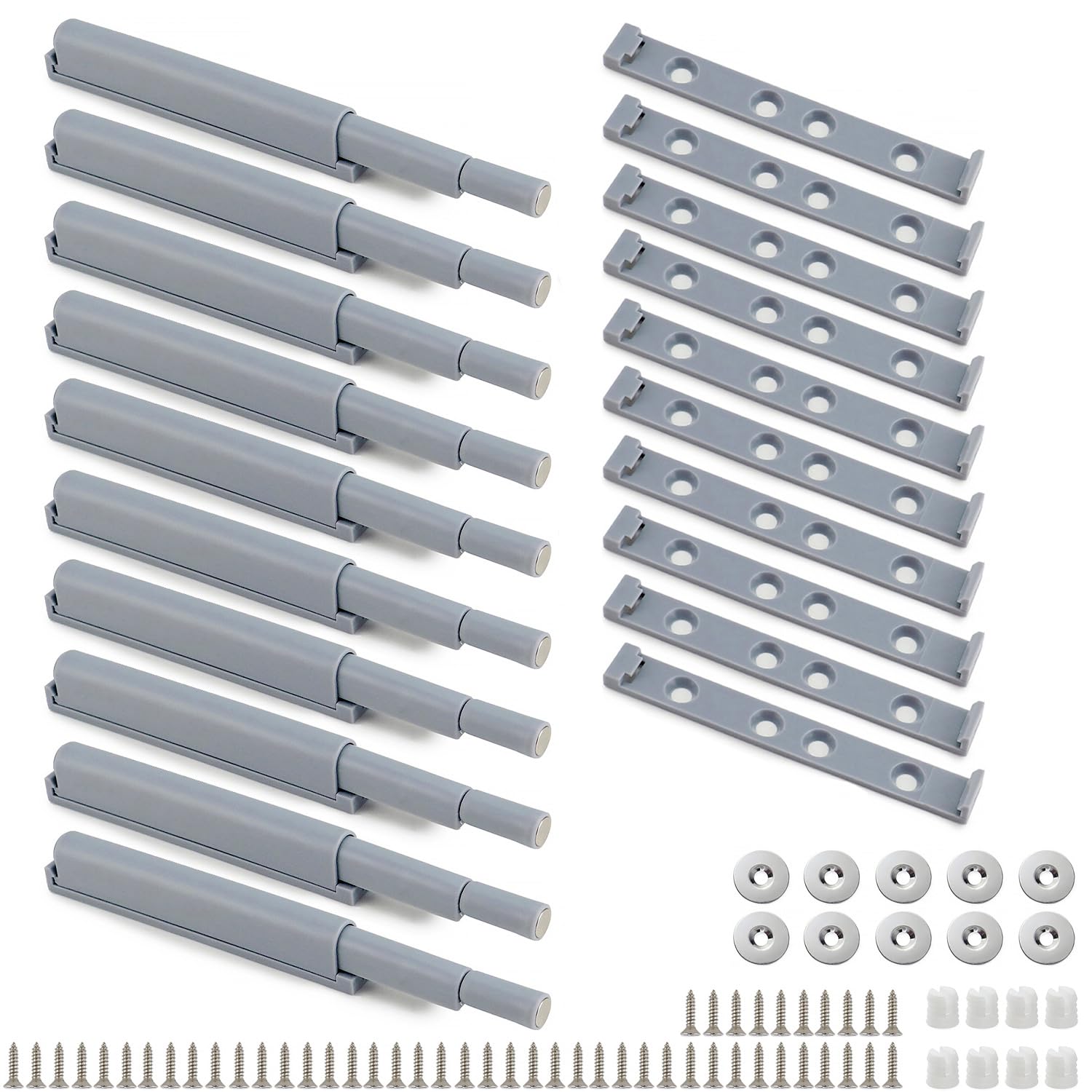Lot De 10 Loquets Magnétiques Pour Porte D'armoire De Cuisine - En Acier Inoxydable