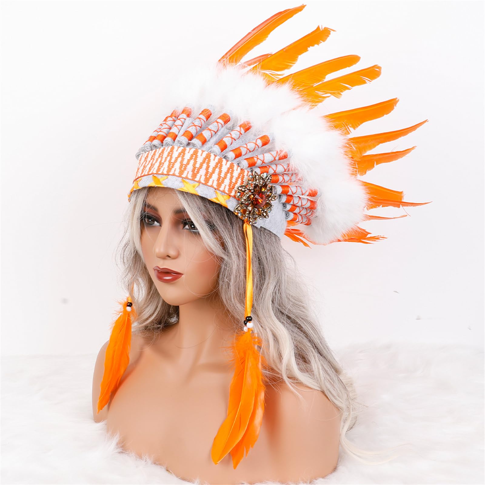 Helles indisches Stammes Kopfschmuck Cosplay Haarband mit weichem Stoff für einzigartige Anlässe und Fotografie Indische Kopfbedeckung