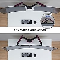 Vista 6 de AVLT Soporte de escritorio con brazo para monitor de juegos RGB de 27 a 43 pulgadas, 20 modos de iluminación integrados, control de botón táctil, se