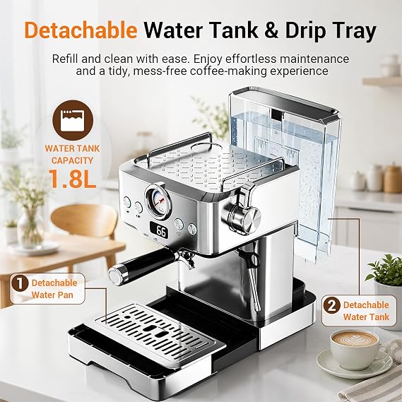 Beginner Espresso Machine, Barista Coffee Machine for Home Kitchen