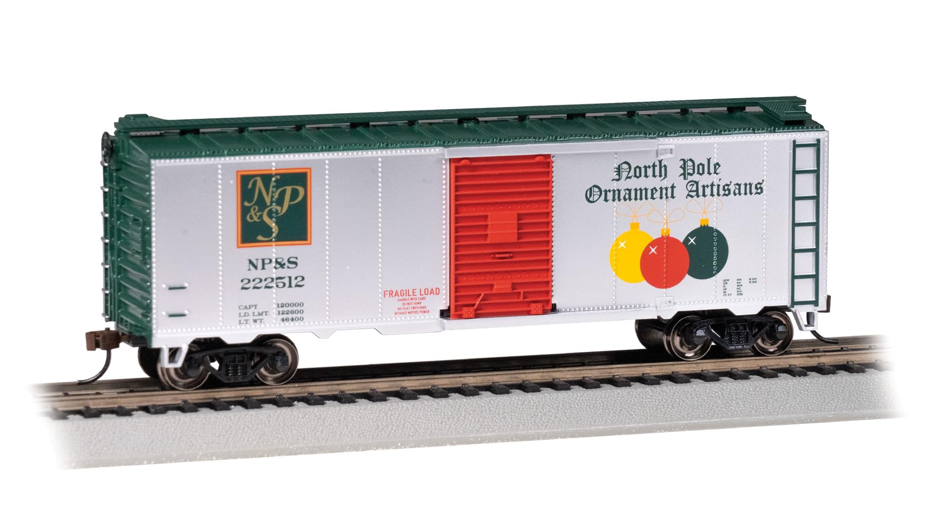 Bachmann Trains - PS1 40’ Box CAR - North Pole Ornament ARTISANS - Ho Scale