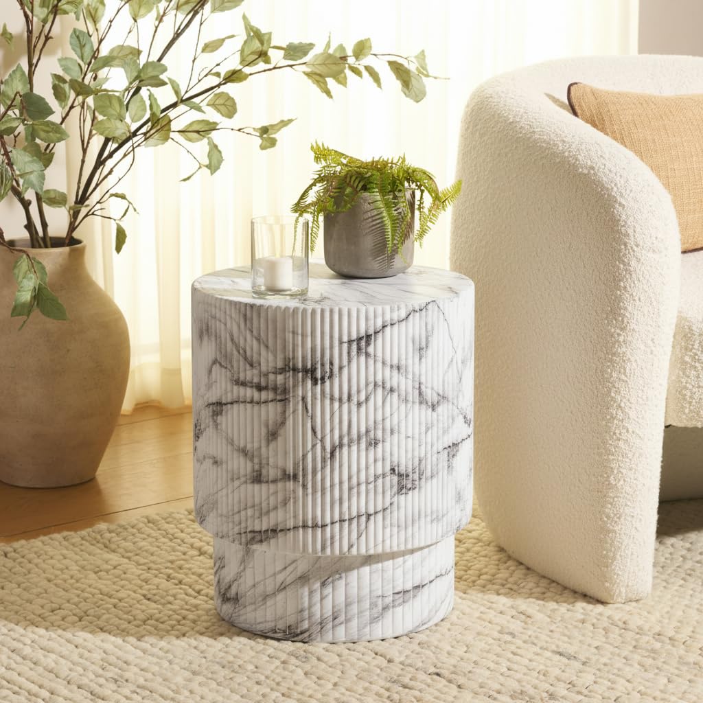 Christopher Knight Home Parson Patio Lightweight Concrete Round Coffee Table, Indoor and Outdoor Table for Garden/Backyard/Poolside/Balcony Cafeteria,