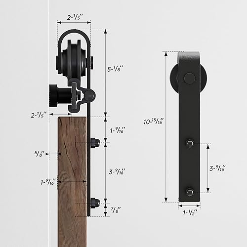 Miniatura 4 de AONAYIOA Kit de herrajes para puerta corrediza de granero de 7 pies para una sola puerta, riel de puerta corredera, fácil de instalar, suave y