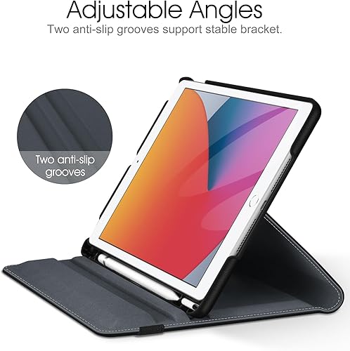 Vista 46 de Fintie - Funda giratoria para iPad de 9ª generación / 8ª generación / 7ª generación, de 10.2 pulgadas, funda giratoria en 360 grados, funda Azul