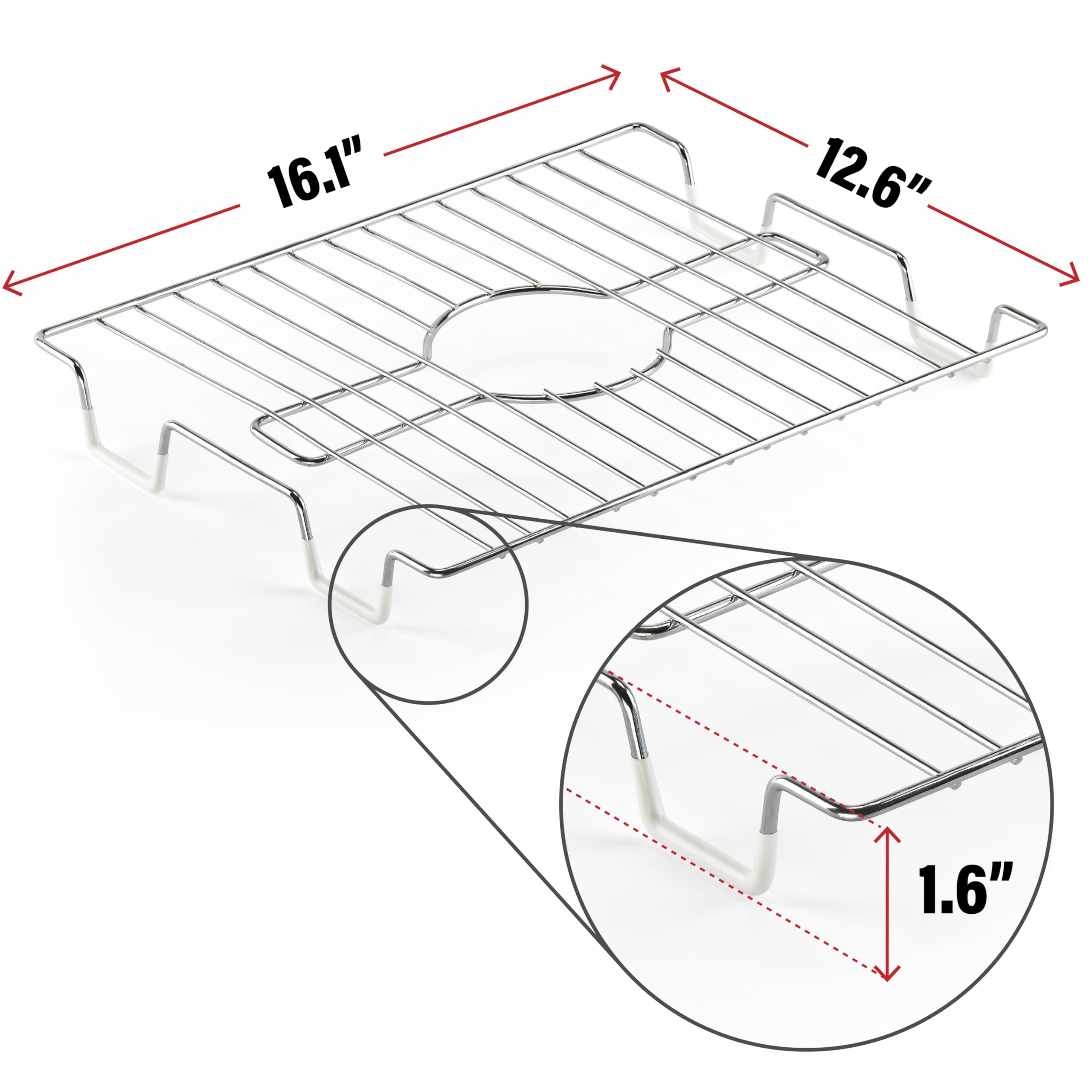DecorRack Sink Protector & Drying Rack - 16 X 13 Inch Chrome Metal Sink Grate, Dishwasher Safe (2 Pack) - View #10