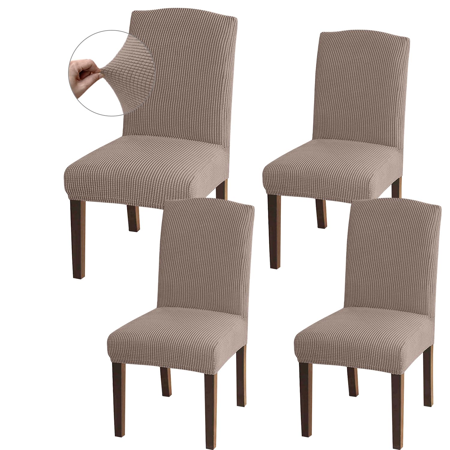 Granbest High Stretch Dining Chair Slipcovers, Universal Fit Jacquard Parson Dining Chair Covers
