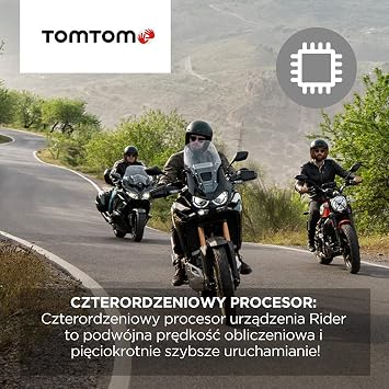 TomTom Motorcycle Sat Nav Rider 500, 4.3 Inch, with Motorcycle Specific Winding and Hilly Roads, Updates via Wi-Fi, Compatible with Siri and Google Now, Lifetime Traffic and Speed Cams, EU Maps