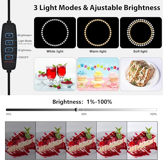 BENOISON Portable 12in/30cm Light Box Photography with 120 LEDs 6 Backdrops | 30cmX30cm/12x12Foldable Photo Studio Shooting Tent kit for Jewelry Watches Cosmetics Food & Small Product Photography