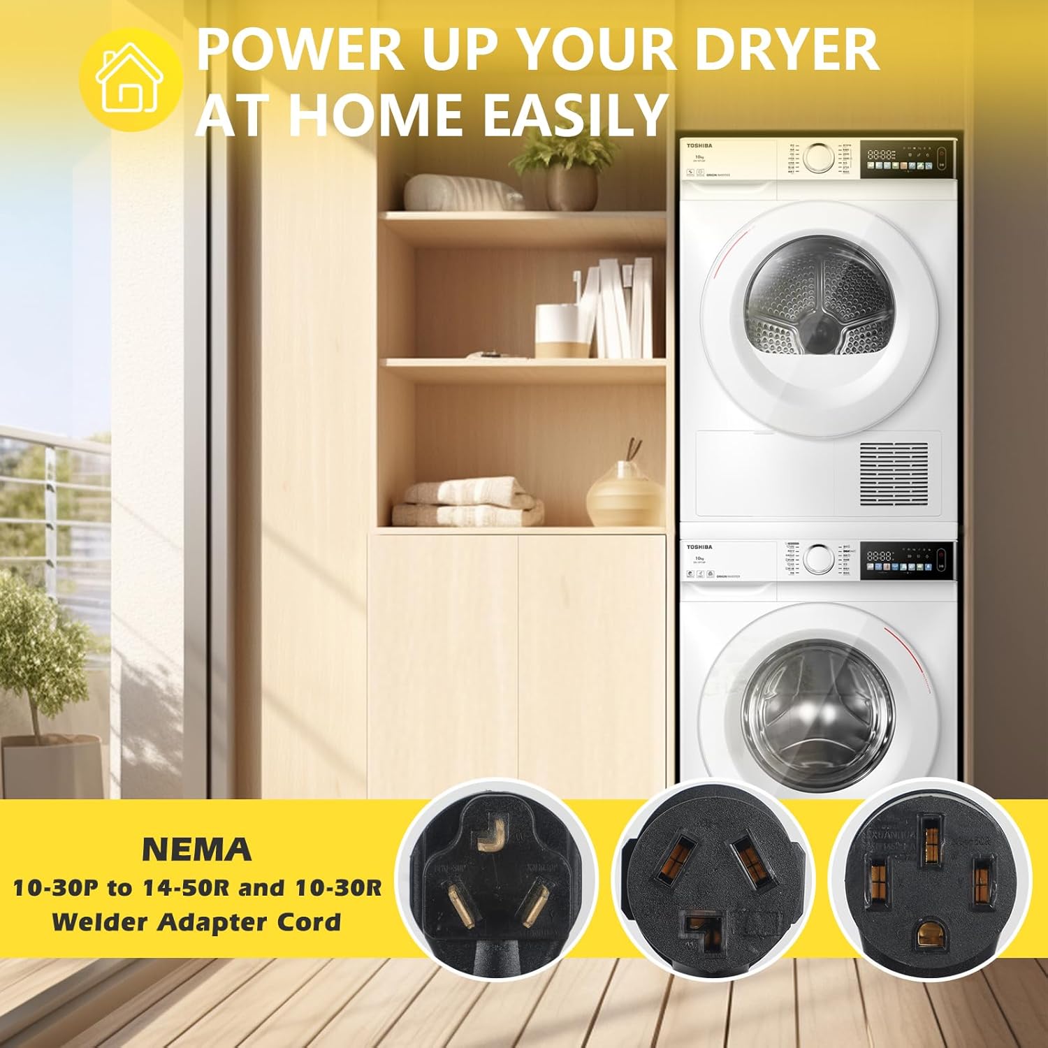 NEMA 10-30P to 14-50R 10-30R Y Splitter Cord Adapter with Safety Ground Wire, ZDHQLHJ 30Amp 10-30 Male Plug to 10-30 Dryer Receptacle & 14-50 RV EV Charging Female Receptacle with Ground Wire, 10 AWG