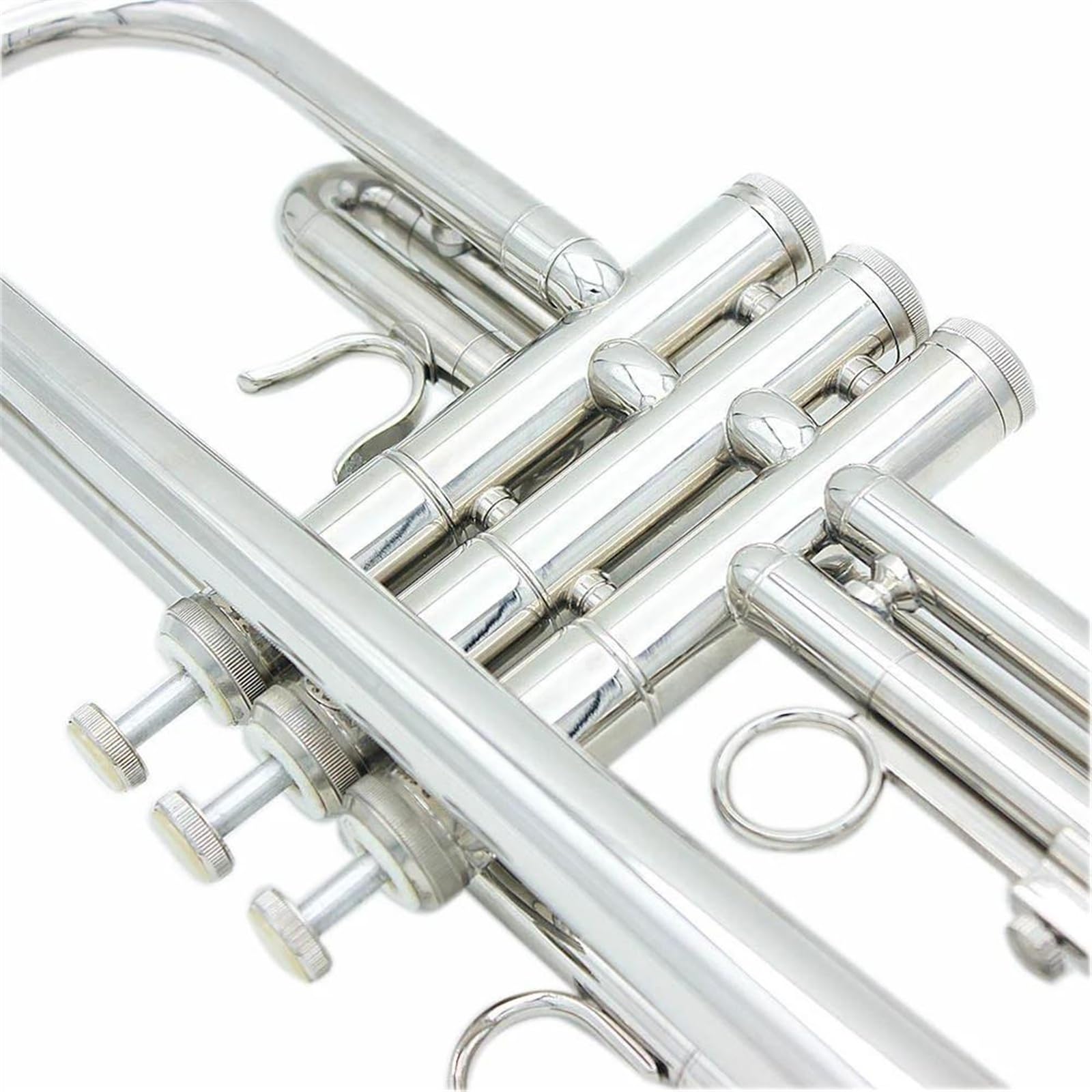 Standard Trąbka Profesjonalna Trąbka Bb Mosiądz Złoty Malowany Wykwintny Trwały Mosiężny Instrument Muzyczny(Silver)
