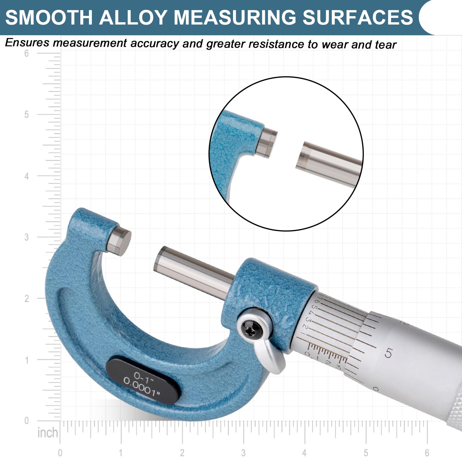 Set di 4 pezzi, strumenti di misurazione per meccanici da 0-1"/1-2"/2-3"/3-4", micrometri di precisione ultra-accurati con graduazione di 0,0001", set di utensili professionali per meccanici.