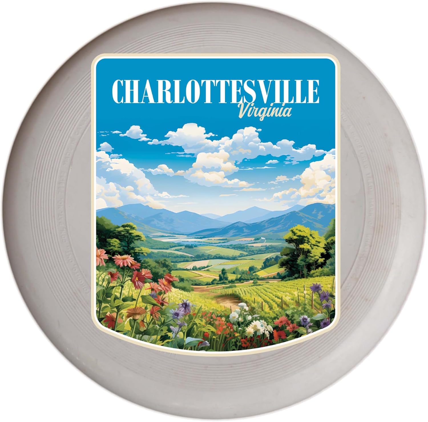 Charlottesville Virginia Design C Souvenir Flying Disc 4-Pack