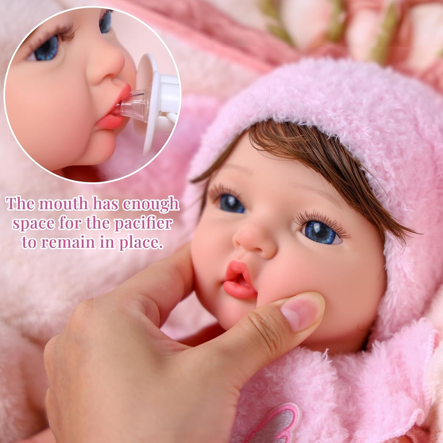 BABESIDE 16inch Full Body Silicone Baby Doll with Weighted Lifeilike Feel image 5