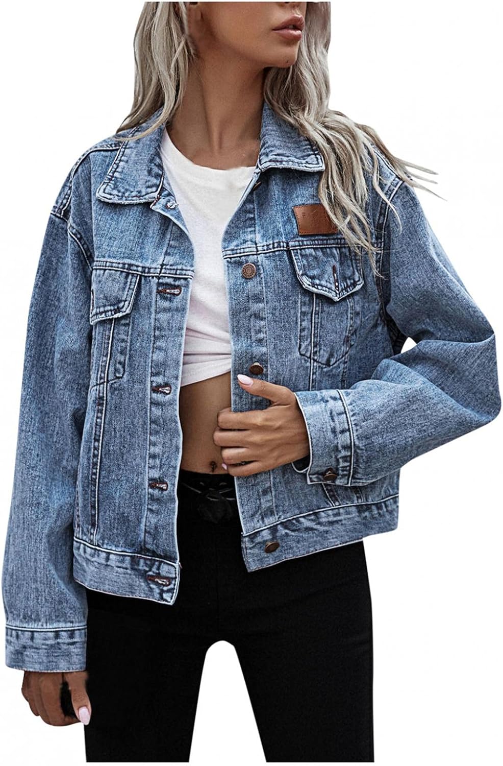 Cheap denim jackets women's Clearance