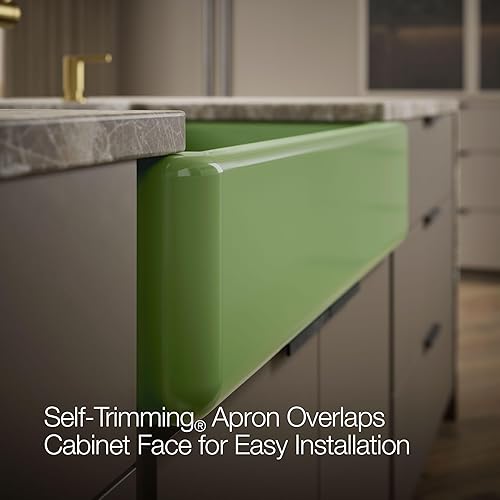 Vista 84 de Kohler Fregadero de la granja Kohler Whitehaven, Frente al delantal altos, K-6489-0, Blanco