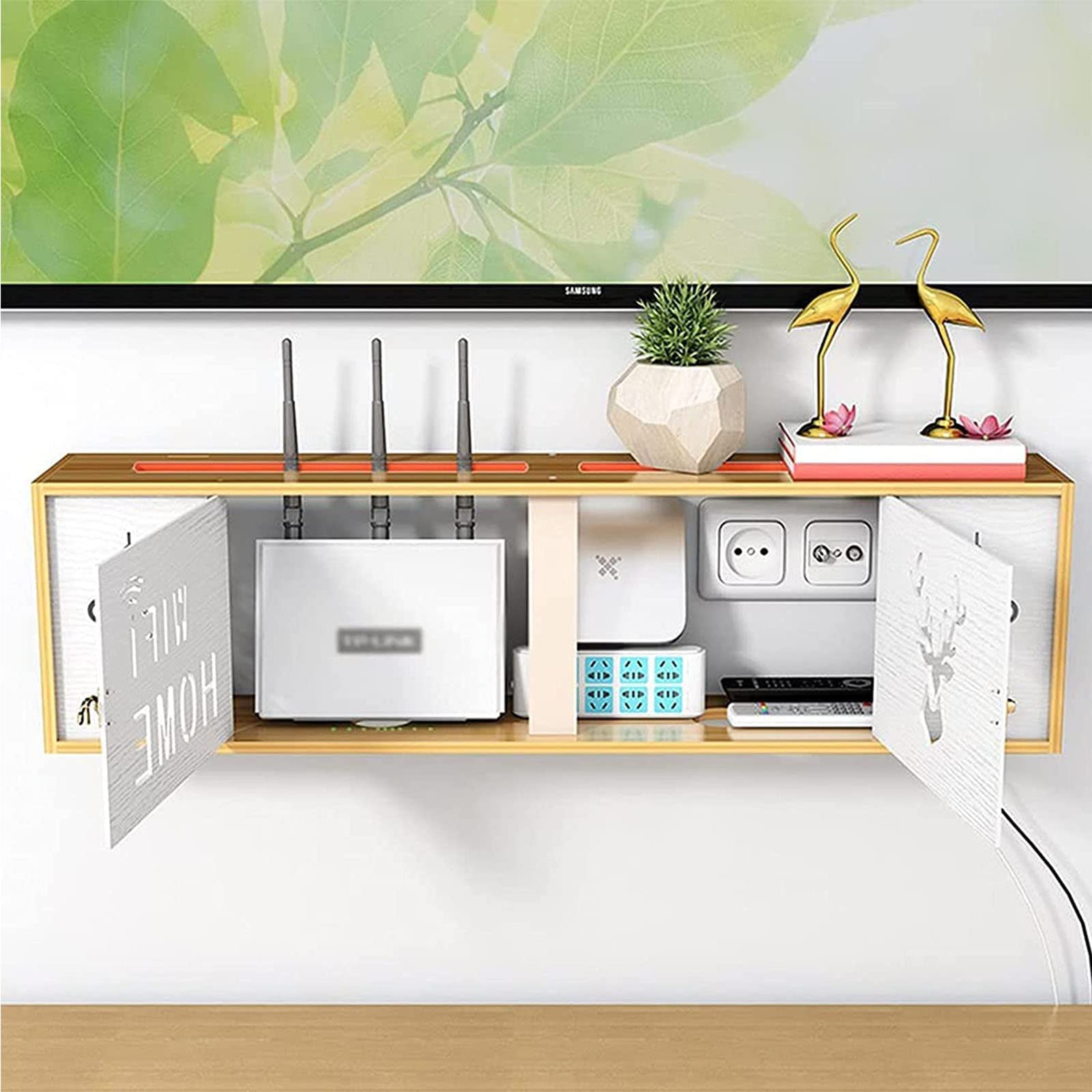 Boîte De Rangement Pour Routeur WiFi, Cache Box 29.5 * 21.5 * 6cm, Étagère De Rangement Murale WiFi Étagere Radiateur, [J491] - Informatique