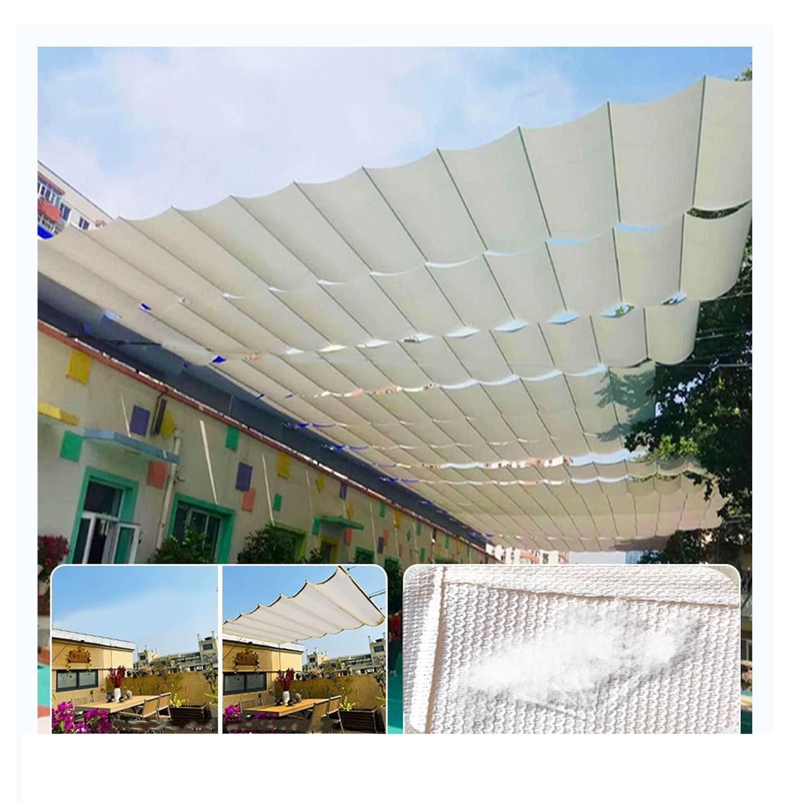 Generisch Einziehbarer Sonnenschutz Markise Elektrische Pergola-Abdeckung Mit Installationsset Verstellbares Wellen-Sonnensegel Für Terrasse Garten Outdoor-Pavillon UV-Schutz