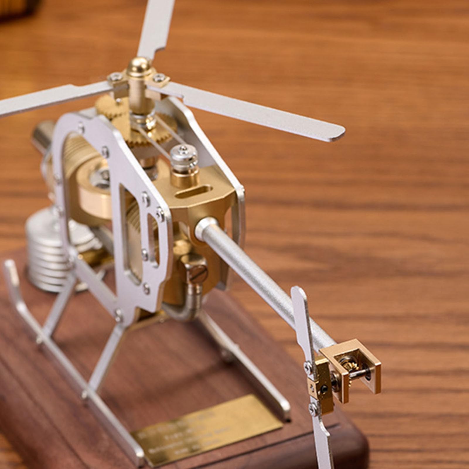 WW Stirling Engine Kit modello di elicottero Metallo Aria Energia Combustione esterna Fisica educativa Esperimento scientifico Giocattolo per assemblaggio fai da te Regalo di