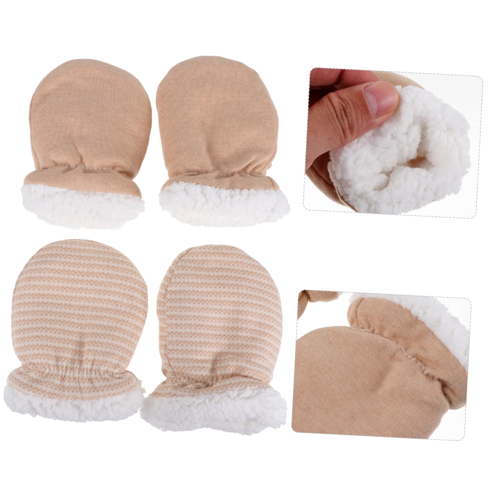 WOFASHPURET 2 Pair Baby Gloves Anti-scratch Soft Cozy Warm Protection Easy to Carry for Travel