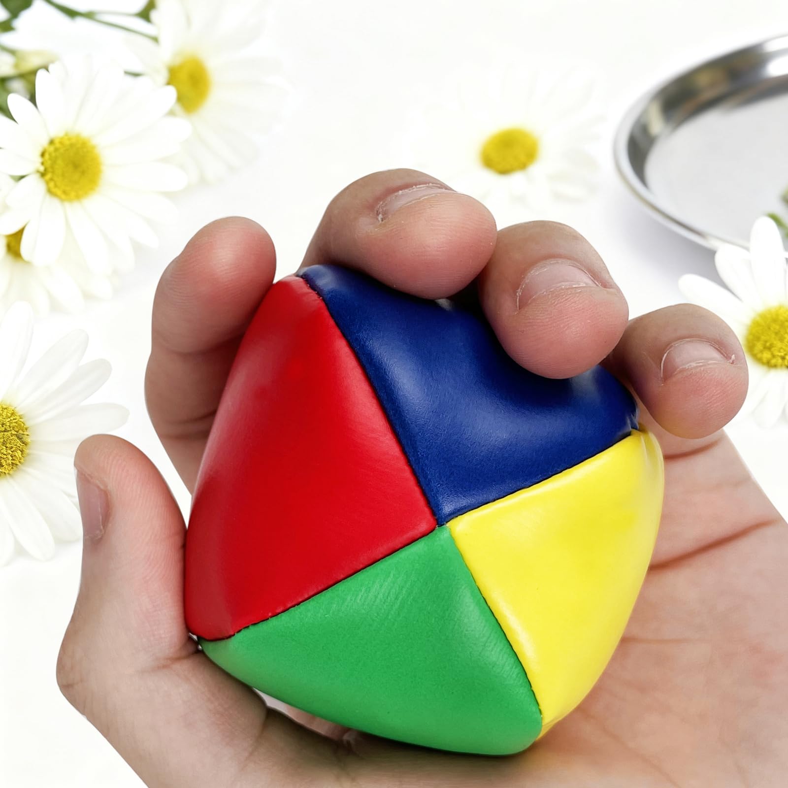 Set di 5 Palline da Giocoleria, Palline Impermeabile Giocoliere da 55 mm, Palle Sostenibile, Morbida, Gioco di Abilità Circo, per Principianti, Bambini e Adulti, Colorate