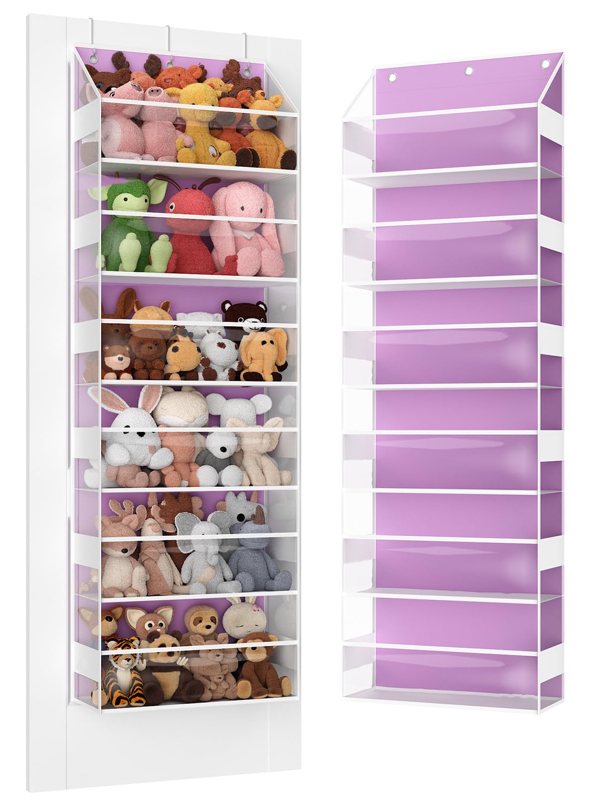 Türhänger-Organizer – 6-stöckige Aufbewahrung für Kuscheltiere, Badezimmer-Organizer und Aufbewahrung, schwingsicherer Hängeorganizer für Spielzeug/Babyartikel (Pink)