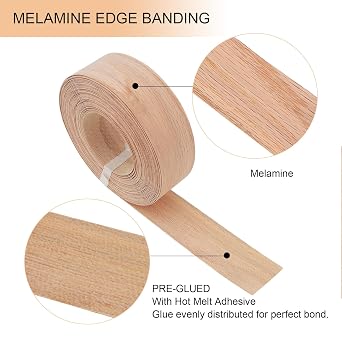 Oak Edge Banding 2 inch x 50ft Roll Wood Veneer Edging Strips Real Tape Banding for Cabinet Furniture Repair