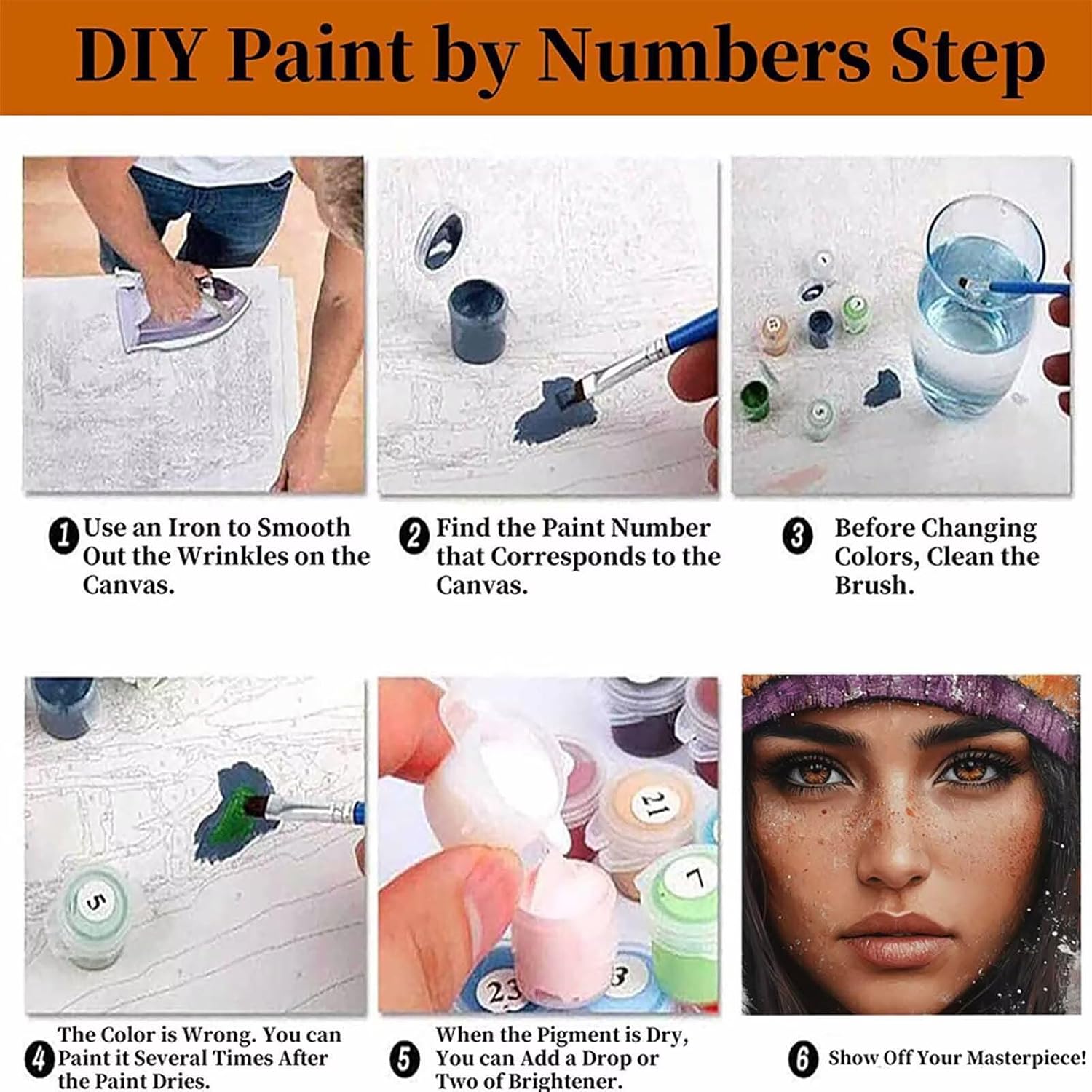 数字油絵 女性 Paint by Numbers 抽象的な ペイントバイナンバー 大人 初心者 DIY 絵 デジタル油絵 クリエイテ