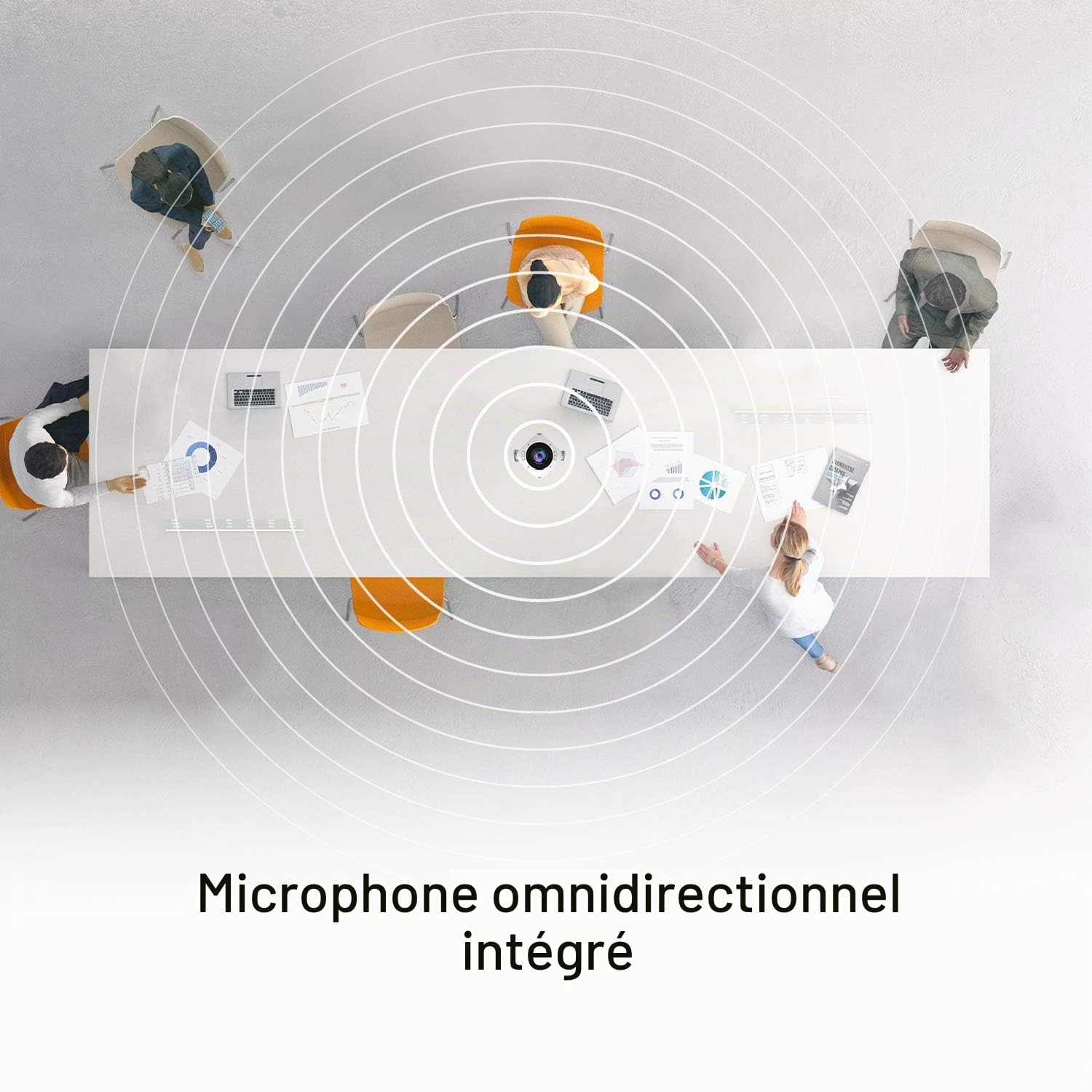 j5create JVCU360 Webcam HD 360° 1080p Caméra de conférence avec Microphone Haute fidélité Six Modes d'affichage Compatible macOS Windows ChromeOS
