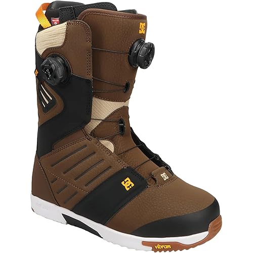 DC Men's Judge Breathable Insulated All-Mountain Snowboard Boots with Response Liner, Dual Zone BOA Fit System & Vibram Outsole | for High-Performance Winter Sports, Brown/Tan/Orange