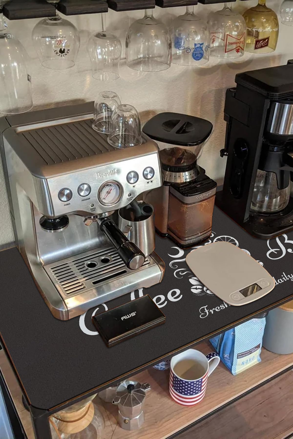 Valerine Life Barista Matı Sıvı Geçirmez Büyük Boy XXL Kahve Makinesi Pad 40x90cm Kaymaz Taban