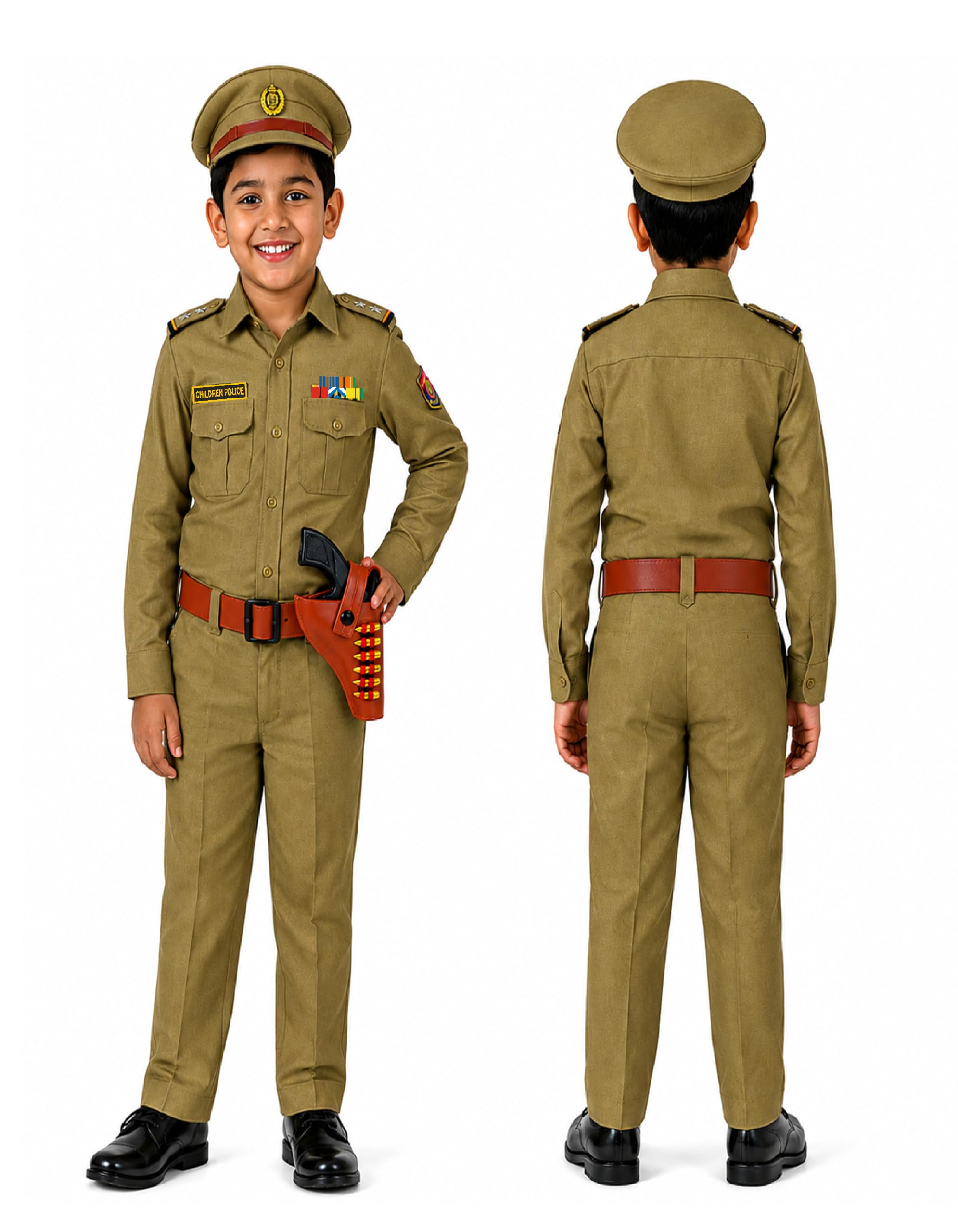 SCRIPTURE Fancy Dress Patriotic Army Police BSF Netaji costumes for Kids Fancy Dress Costume Accessory for Republic Day Independence Day School Events-image-19