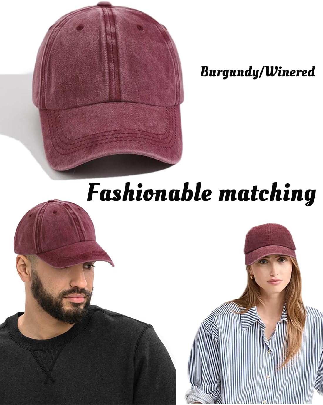 Vintage Washed Cotton Dad Hat, Baseball Cap Adjustable, Trucker Unisex Style Headwear, Outdoor Cap, Adult Mountain Dad Hat Grey - Image 3