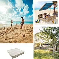 Vista 5 de Cubierta para caja de arena, cubierta impermeable y protección solar, 420D resistente funda protectora cuadrada con cordón, caqui, 60 x 60 x 8