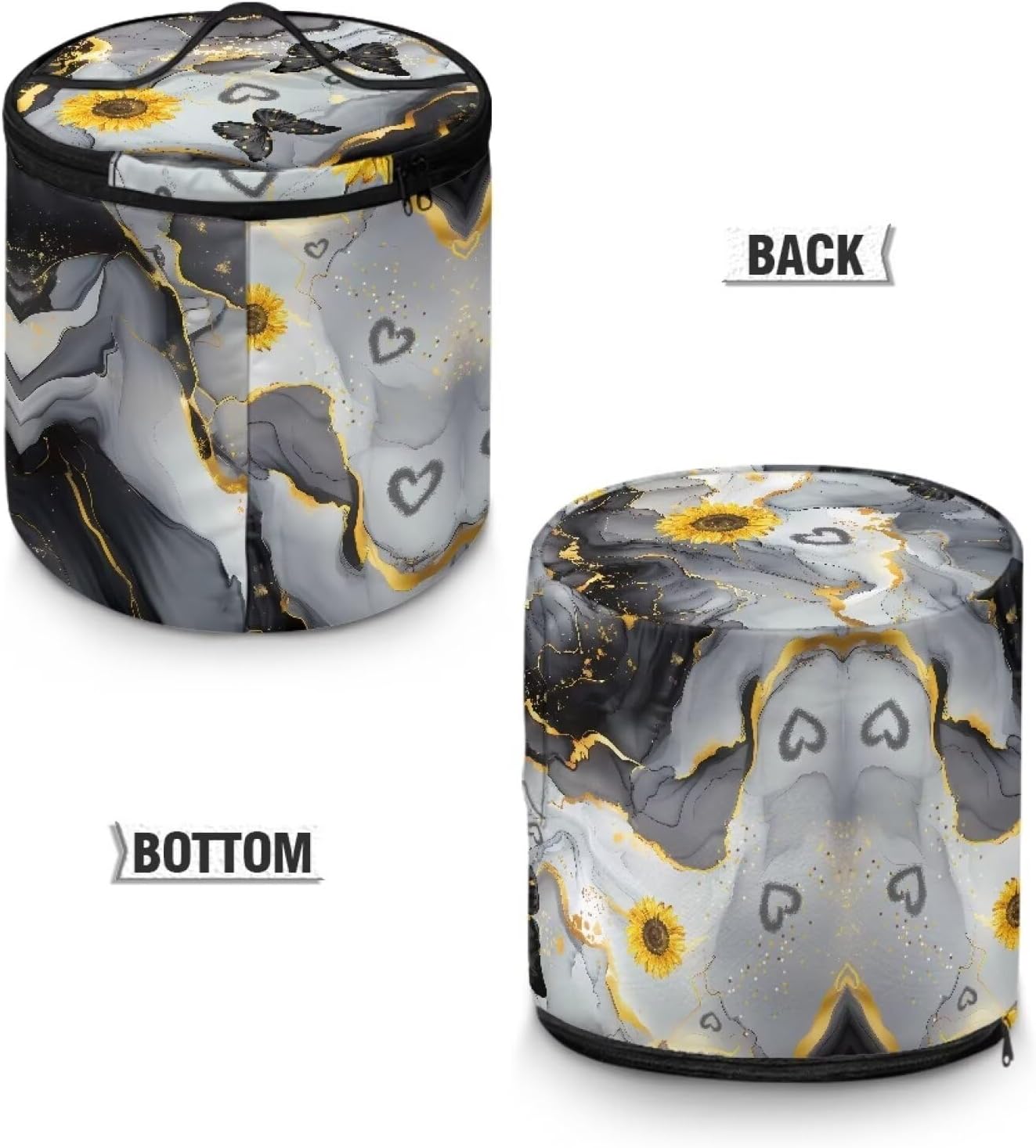Butterfly Marble Pressure Cooker Cover Soft Fabric Kitchen Appliance Dust Cover for Round Electric Pressure Cooker Rice Cooker Dustproof Protective Covers Air Fryer Carry Bag Zipper