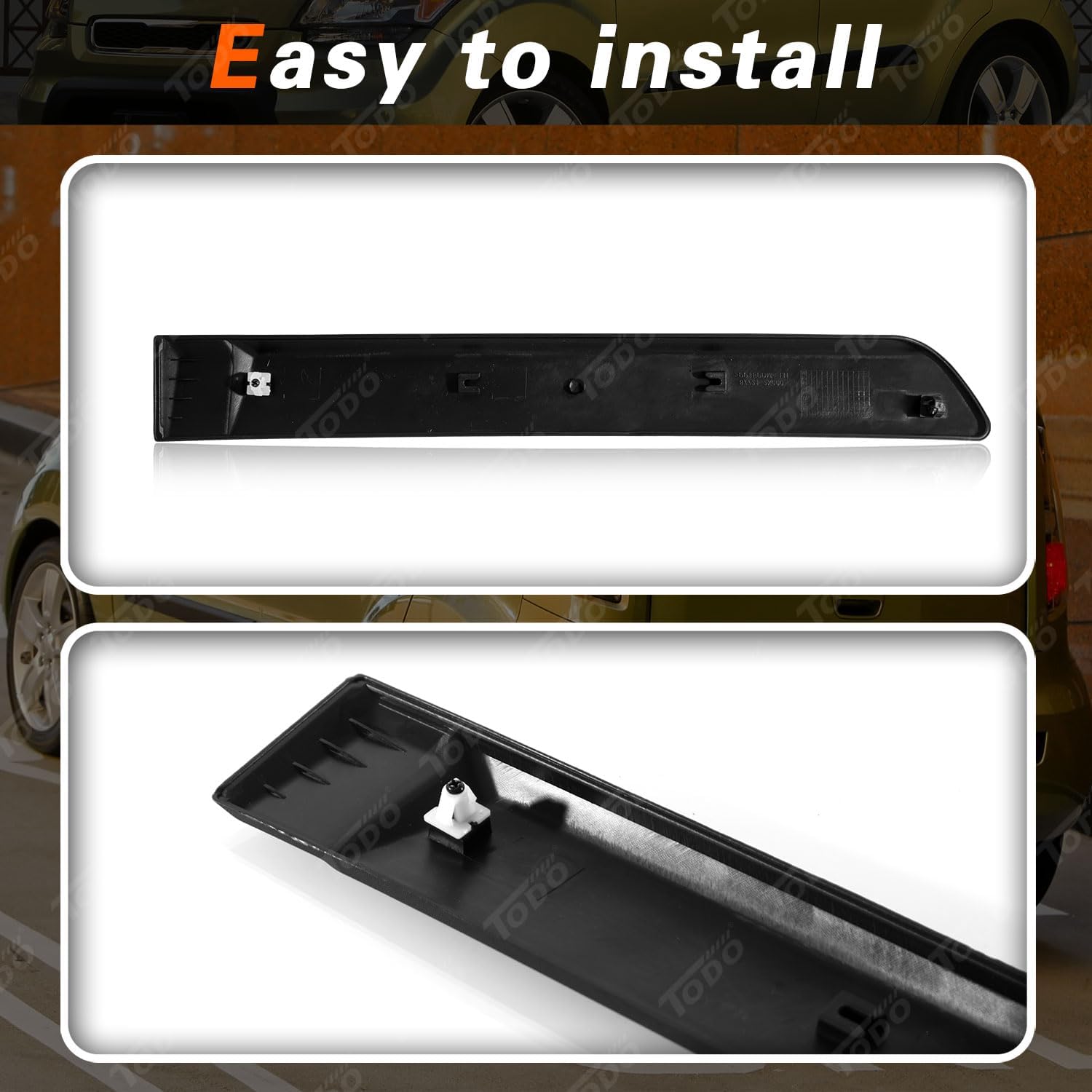 TODO Rear Right Side Door Side Body Guard Molding Trim Compatible with Kia Soul 2010-2013