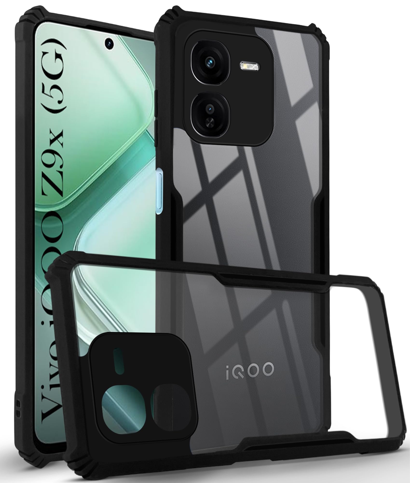 Jkobi Back Cover Case for Vivo IQOO Z9x 5G (Shockproof with Polycarbonate Clear Panel | Professional Black) (B0D5DFB8C7) Amazon Price History, Amazon Price Tracker