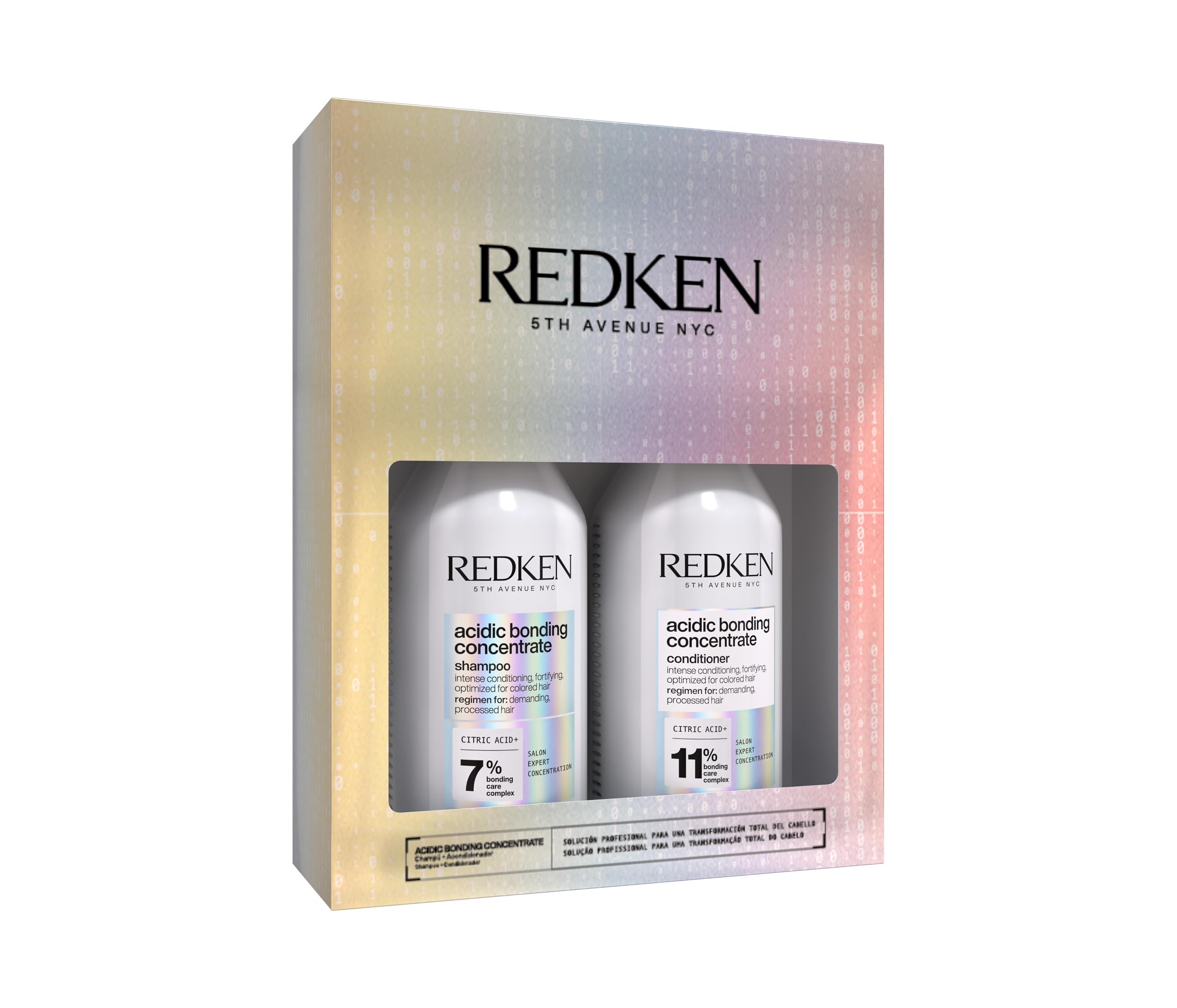 Redken, Pack Champú + Acondicionador para Fortalecer todo tipo de Cabellos, Sin Sulfatos, Acidic Bonding Concentrate, 300 ml + 300 ml
