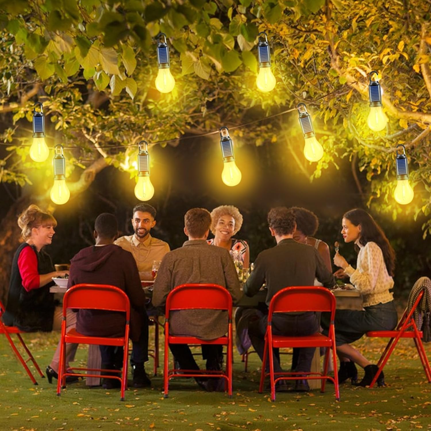 5 lampes de camping rechargeables, ampoules solaires LED avec télécommande, lampes de camping étanches avec 3 modes de luminosité, lampes de tente rechargeables pour le camping activités de plein air