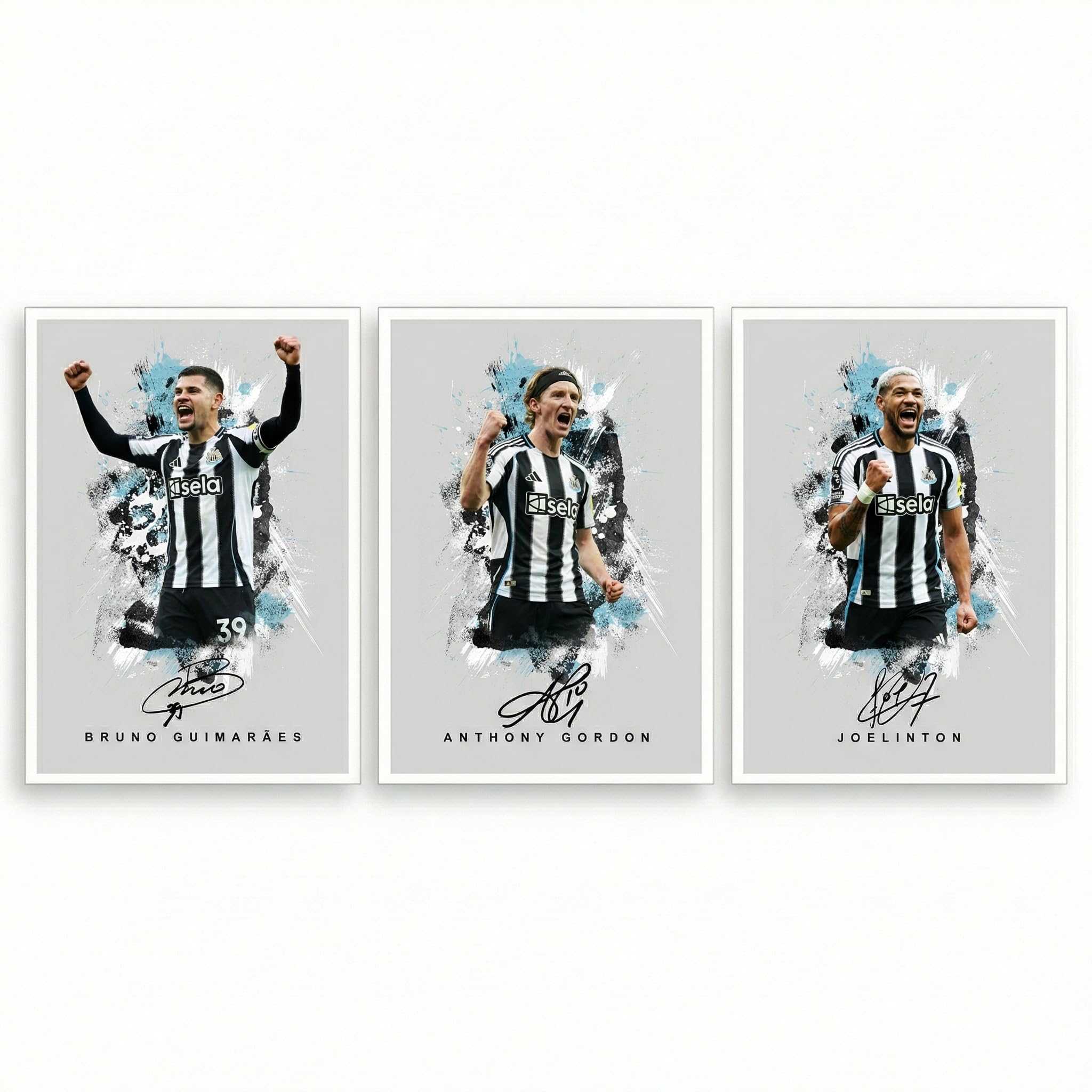 Bruno Guimaraes Newcastle United Signed Photo Poster A4/A3 Print Picture Display Framed Autograph Memorabilia for Football Fans Gift Brazil Guimarães (Bruno Joelinton Gordon (Grey A4 Unframed))