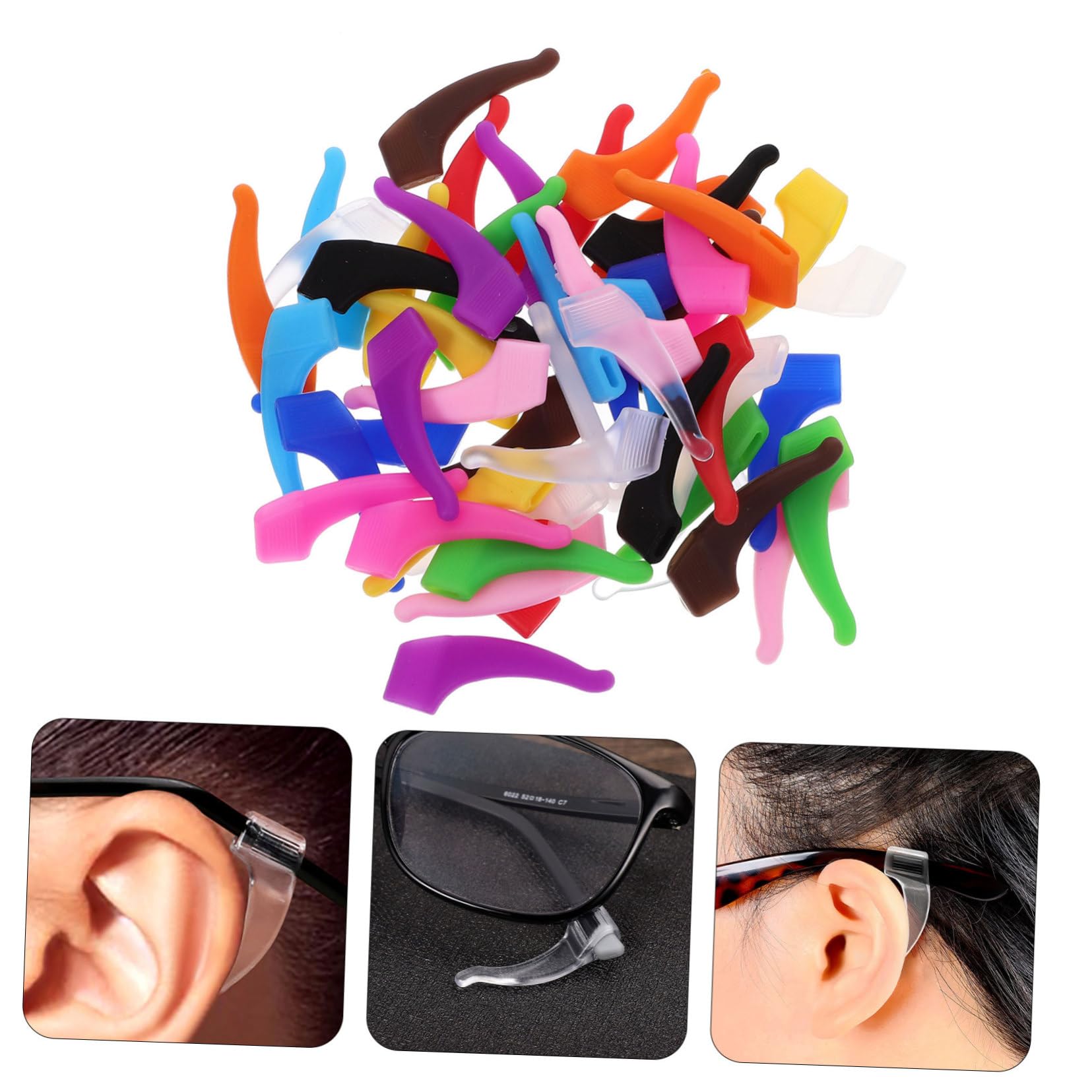 HOMOCONO 26 Pairs Glasses Anti-slip Cover Shoes for Eyewear Eyeglass Temple Sleeve Glass Retainers Glasses Temple Tips Eyeglass Ear Pads Eyeglass Ear Cushions Silicone Glass Ear Pads