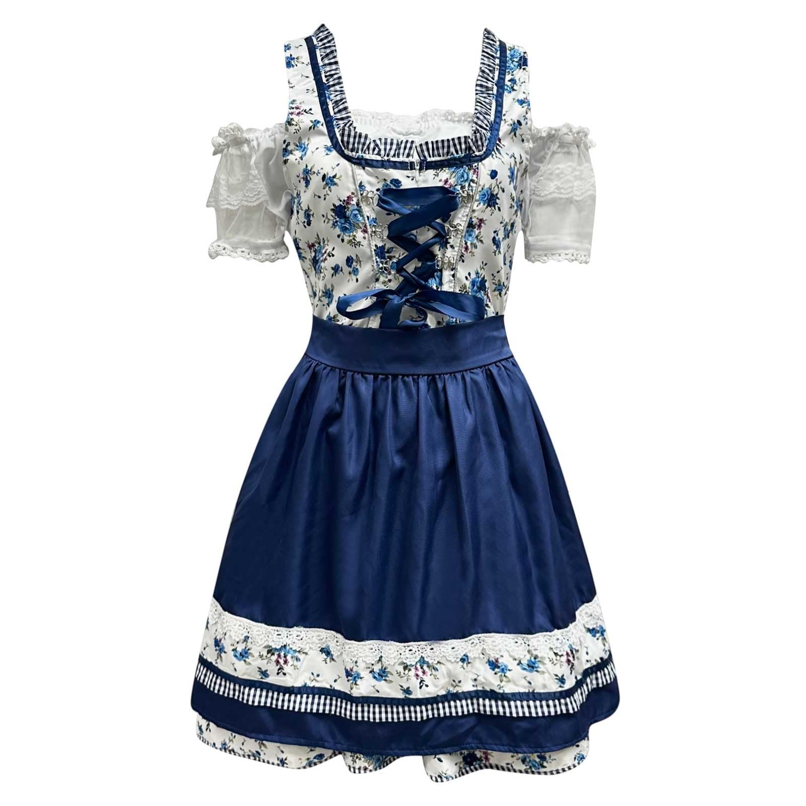 Generisch Trachtenrock Damen, Trachtenmode Trachtenrock Kleid Dirndl Dirndlkleid Trachtenkleid Trachtenmode Karnevals-Hochzeitsoutfits Elegantes Trachtenoutfit für Volksfeste Und Feierlichkeiten