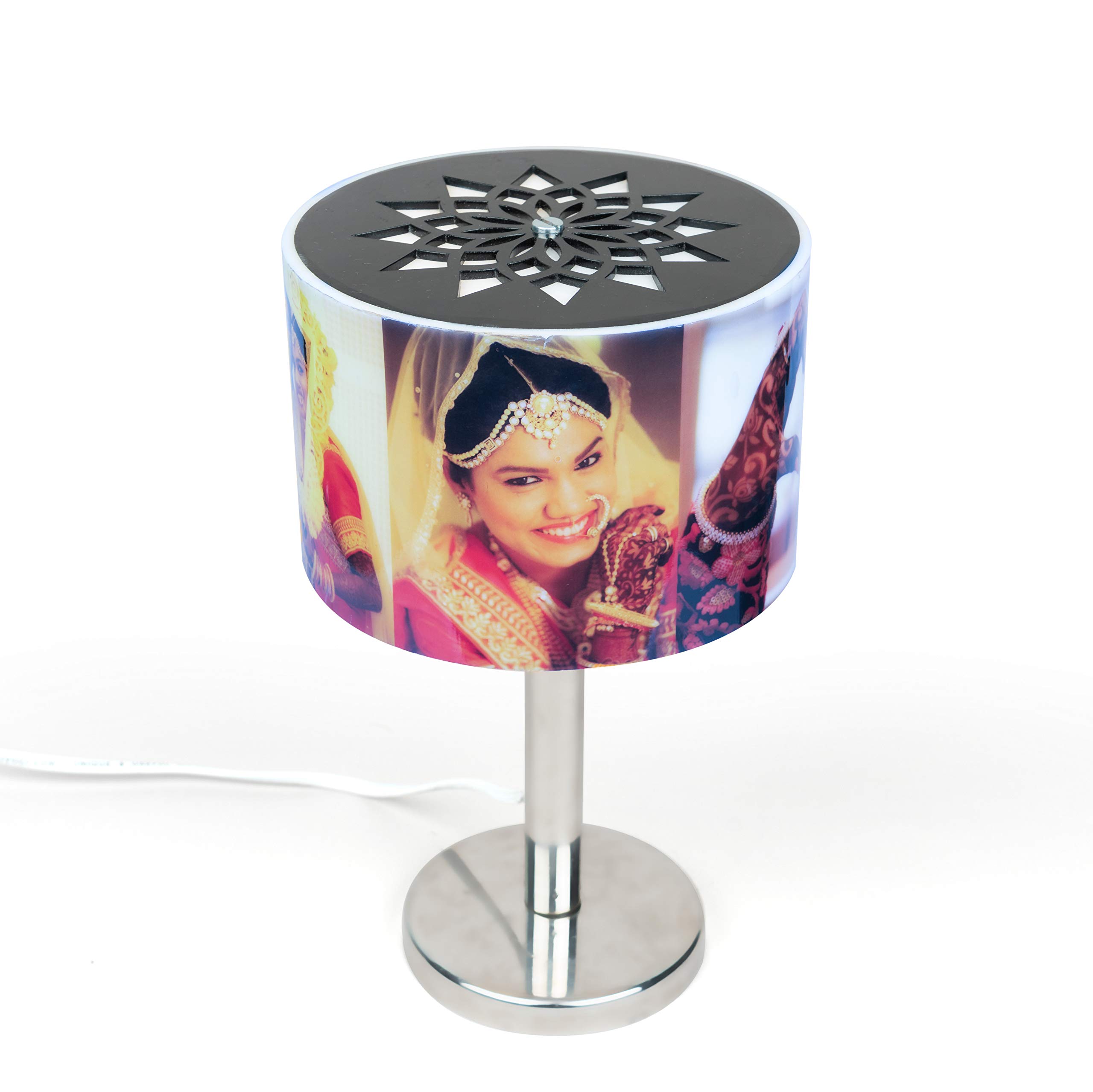 ZOCI VOCI Acrylic Anniversary Gift - Nostalgia Flora - Rotating Photo Lamp (Photo Lampshade), Led, Silver & Multicolor 2