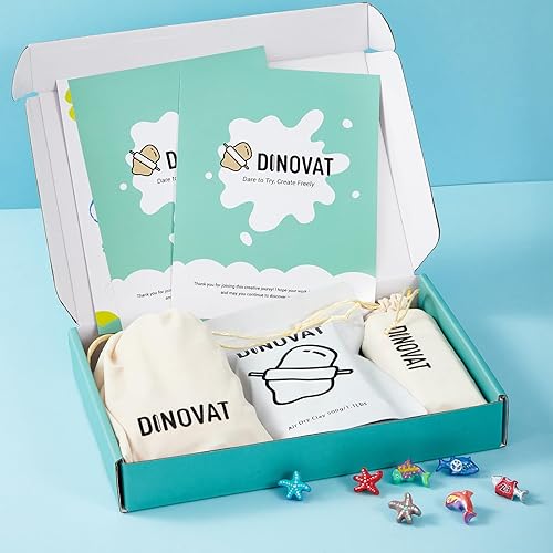 Miniatura 4 de DINOVAT Kit de cerámica de arcilla seca al aire para adultos, el kit de manualidades incluye 500 garcilla, 13 bolígrafos de pintura acrílica, molde