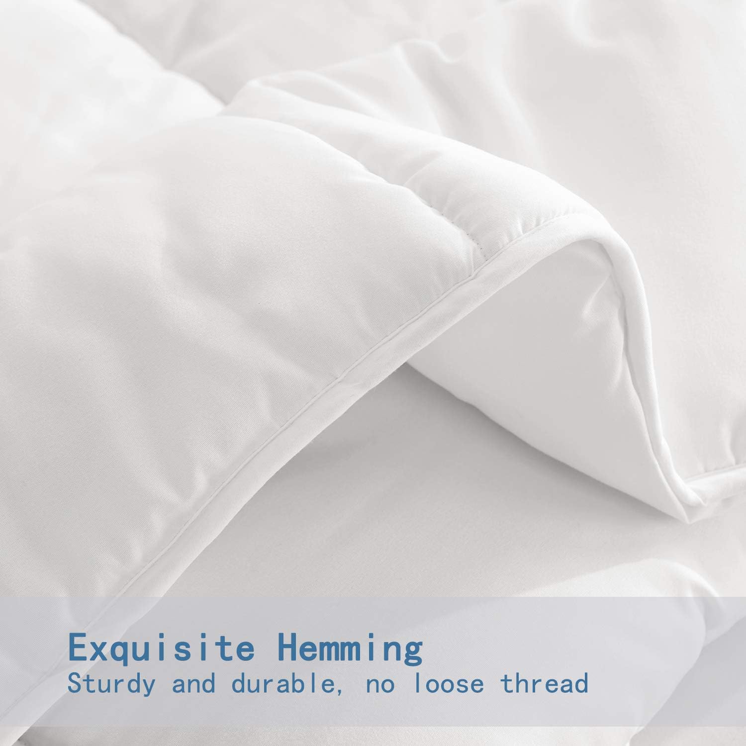 downluxe All-Season Down Alternative Comforter - Quilted Duvet Insert with Coner Tabs - Plush Microfiber Fill - Queen