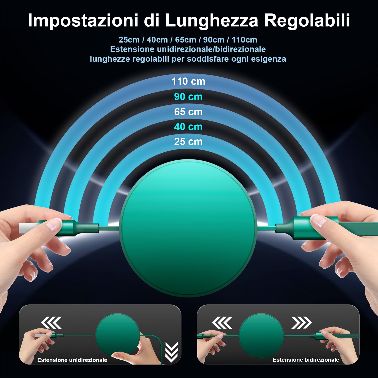 Multi Cavo di Ricarica,(6A 1.1M) Cavo Multiplo USB C 3 in 1, Cavo di Ricarica USB Multipla con Porta Phone Micro USB Tipo C per Phone, Tablet, Samsung Galaxy, Google