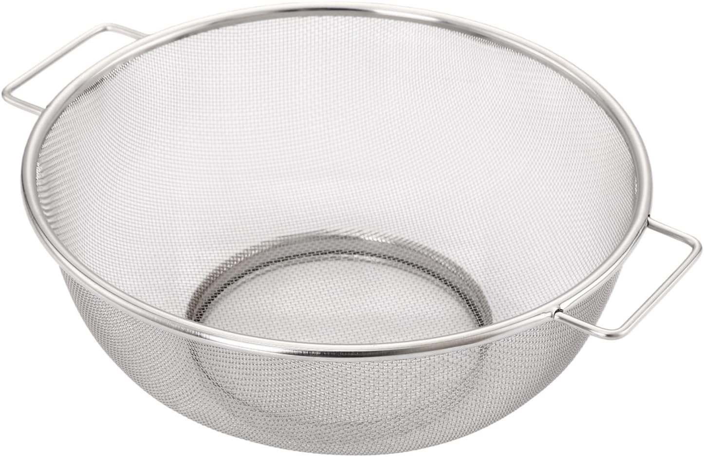 Stainless Steel Microwell Colander with Handle 5 Quart, Fine Mesh Strainer for Draining Pasta, Vegetables, Fruits Rust-Resistant Kitchen
